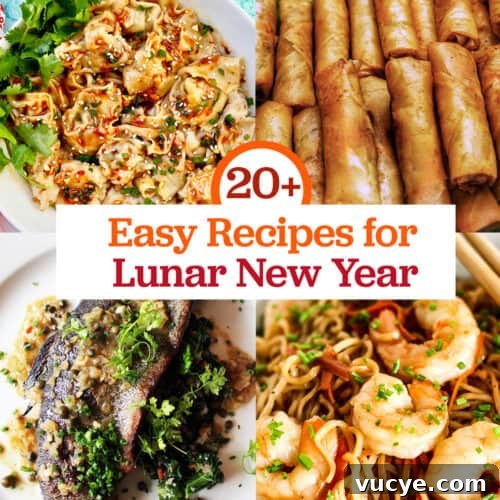 shrimp lo mein, lumpia spring rolls, trout meuniere, shrimp lo mein and title text overlay.
