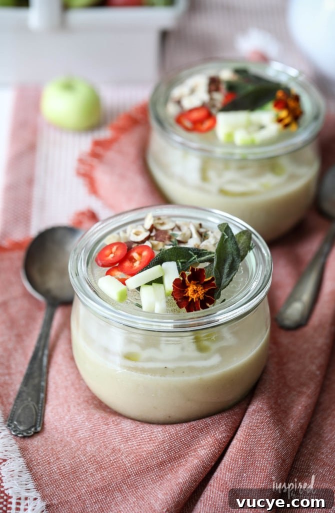 Creamy Apple and Celeriac Soup Recipe for Fall Comfort 10 This Apple and Celeriac Soup is a delicious fall soup recipe with a beautiful and unique presentation. #apple #celeriac #celeryroot #soup #fall #recipe