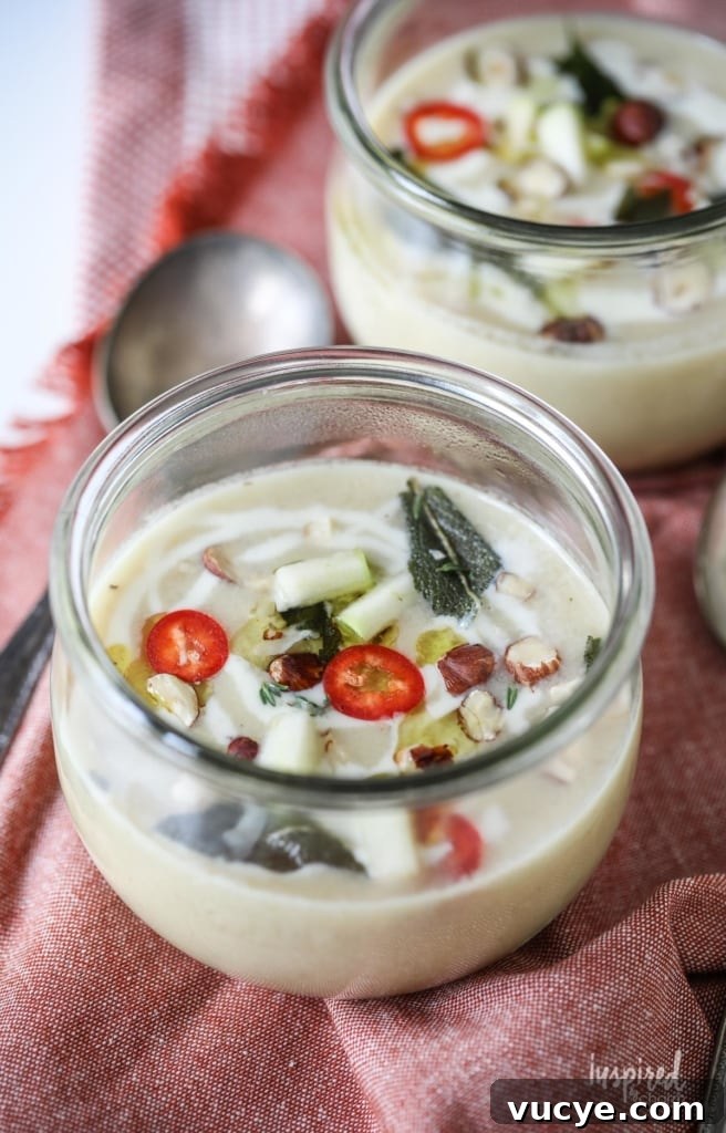 Creamy Apple and Celeriac Soup Recipe for Fall Comfort 13 This Apple and Celeriac Soup is a delicious fall soup recipe with a beautiful and unique presentation. #apple #celeriac #celeryroot #soup #fall #recipe