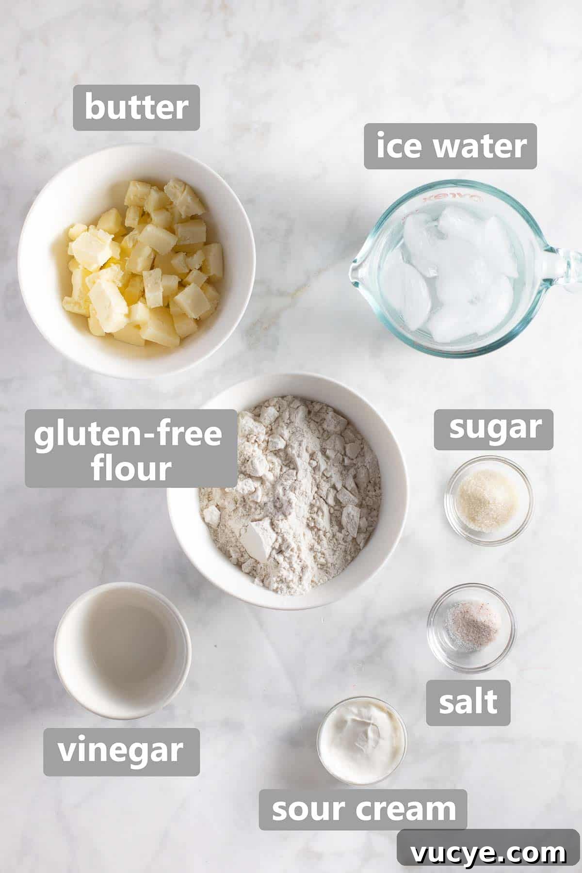 Classic Gluten-Free Apple Pie Recipe for Perfect Autumn Baking 3 overhead shot of ingredients used to make gluten free pie crust