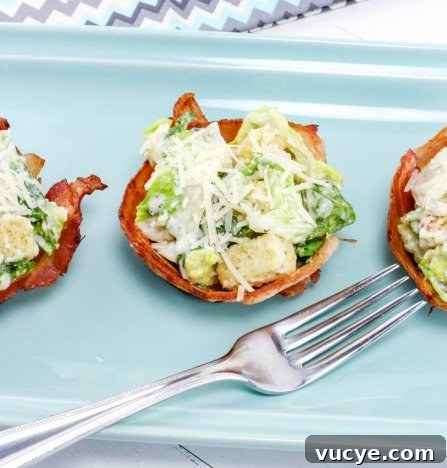 caesar salad bacon cups