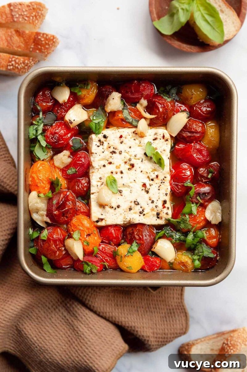 baked feta dip with tomatoes