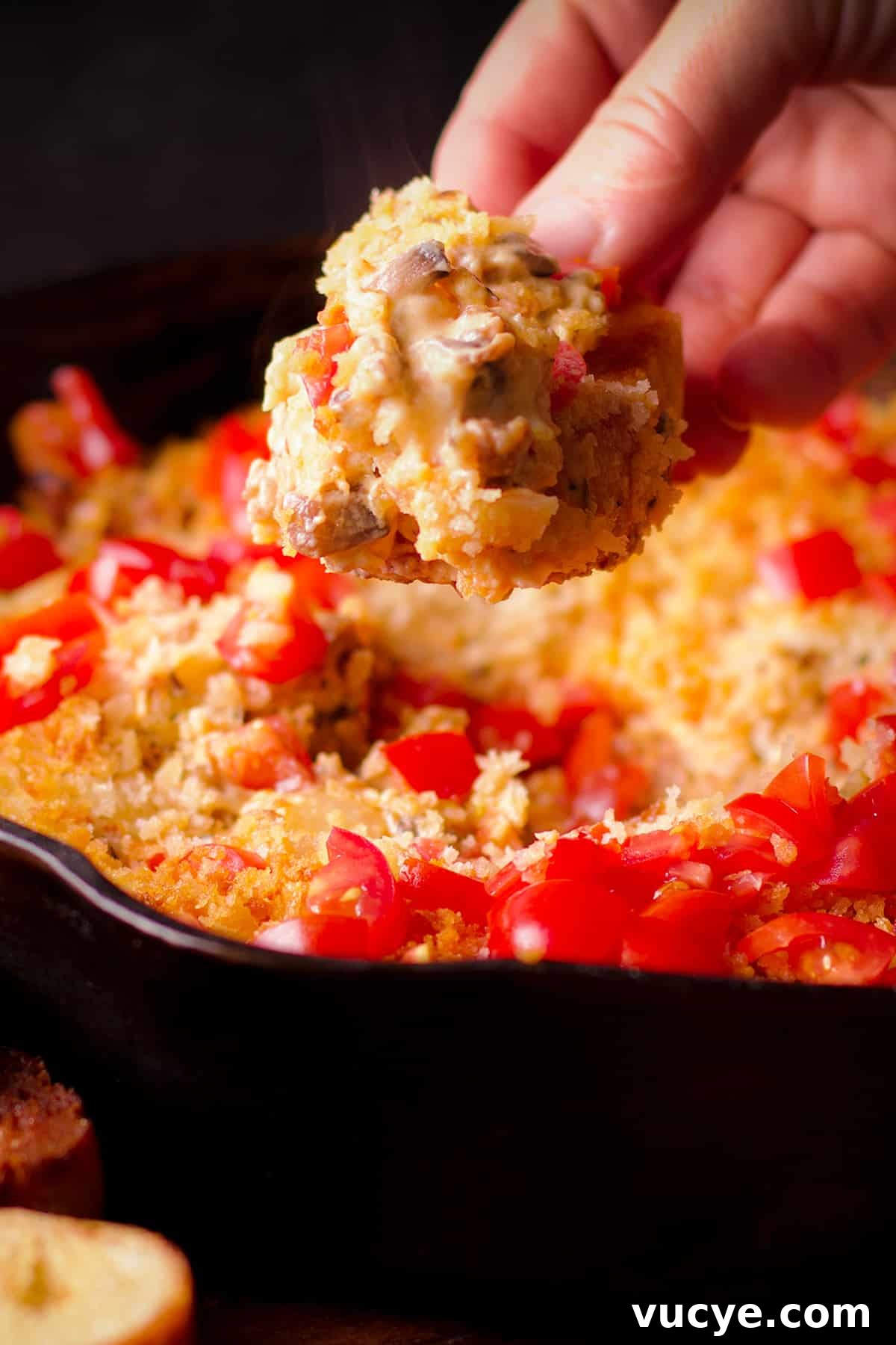 cheesy stuffed mushroom dip
