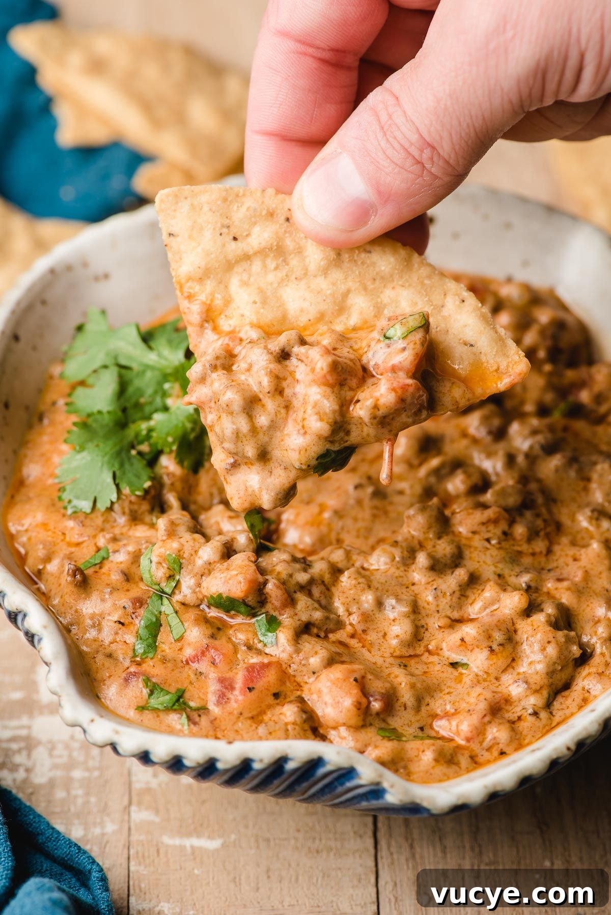 ground beef queso dip