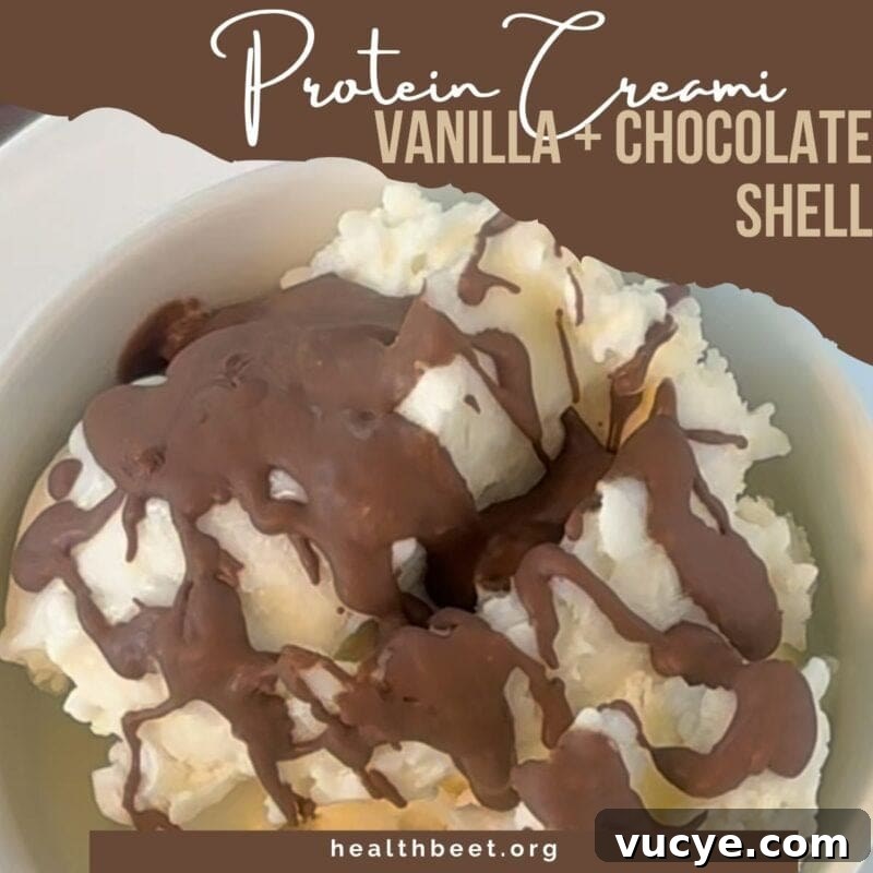 Vanilla and chocolate shell protein creami