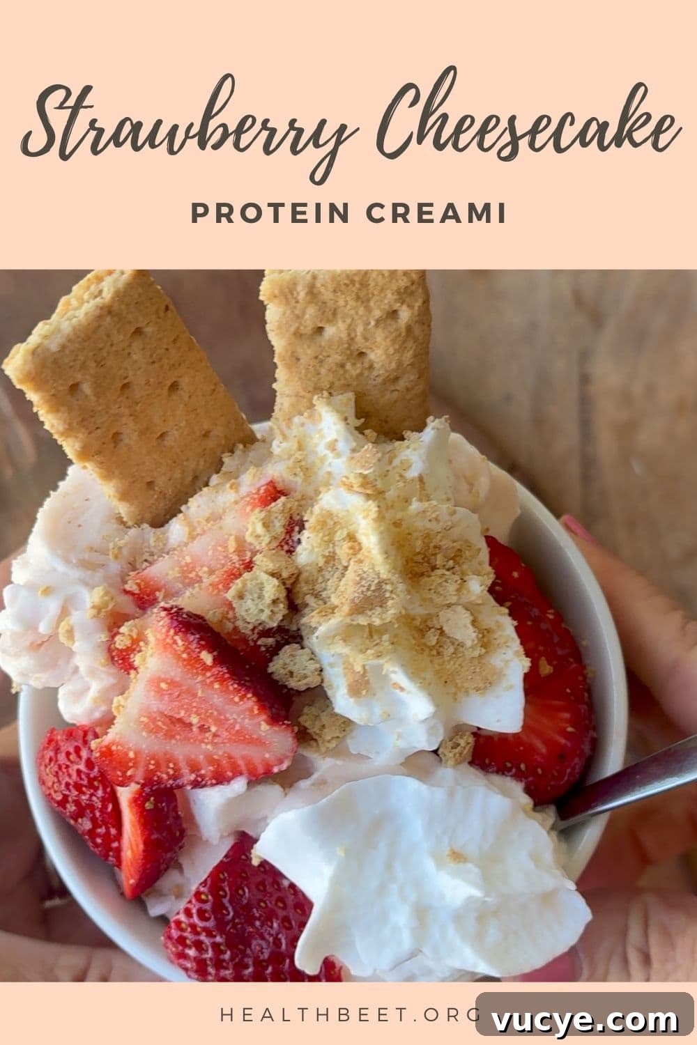 Served Strawberry Cheesecake Protein CREAMi