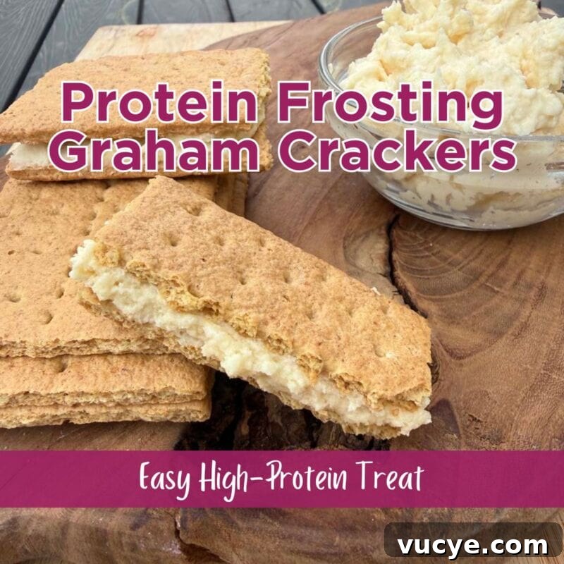 Graham cracker sandwiches filled with protein frosting