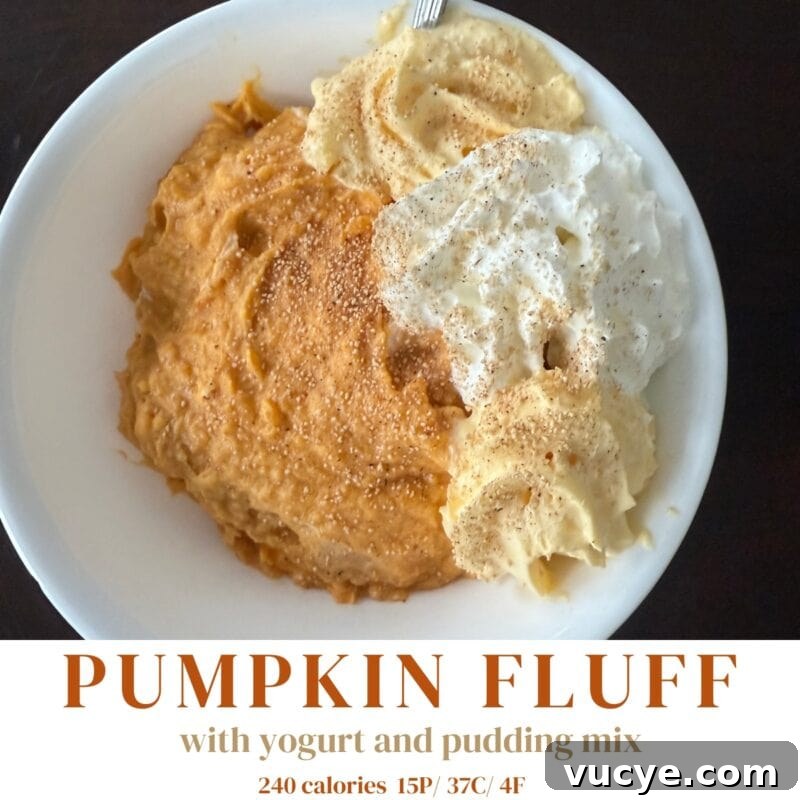 Pumpkin fluff with yogurt and pudding mix