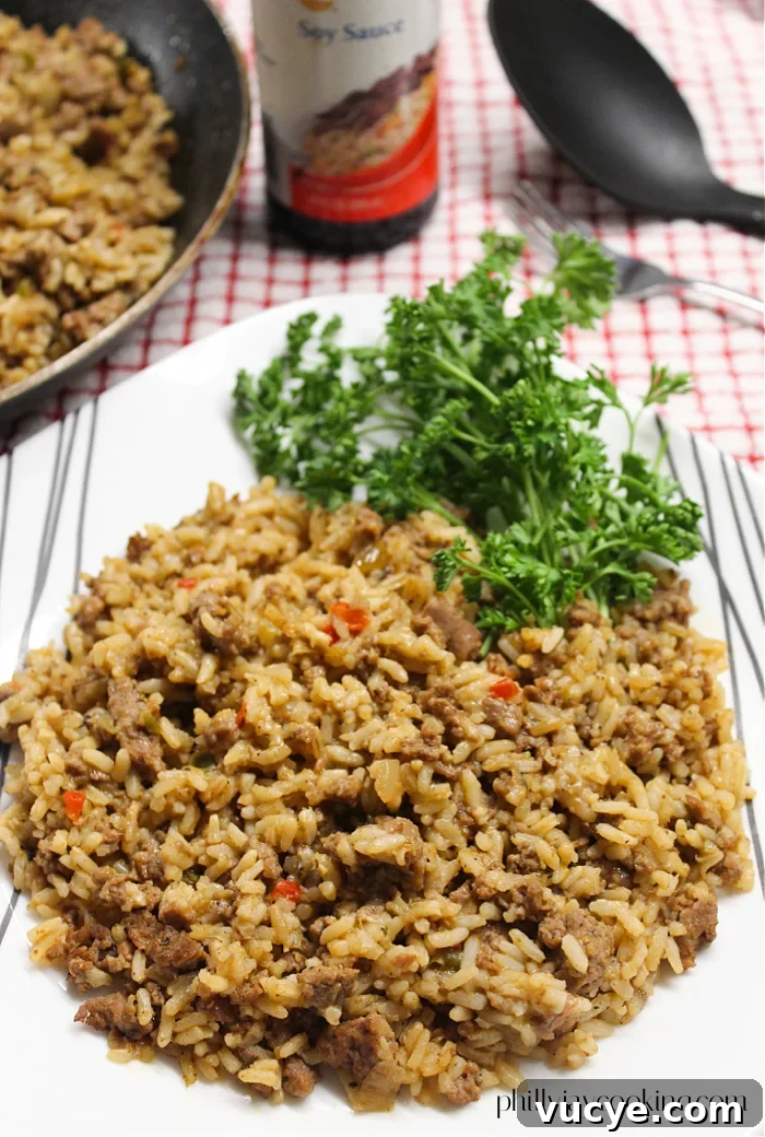 Savory Dirty Rice with Ground Beef and Sweet Italian Sausage 2 Dirty Rice Recipe