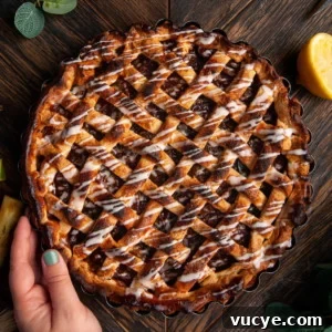 Bourbon-Drizzled Drunken Apple Pie Recipe 15 Overhead view of a whole Drunken Apple Pie