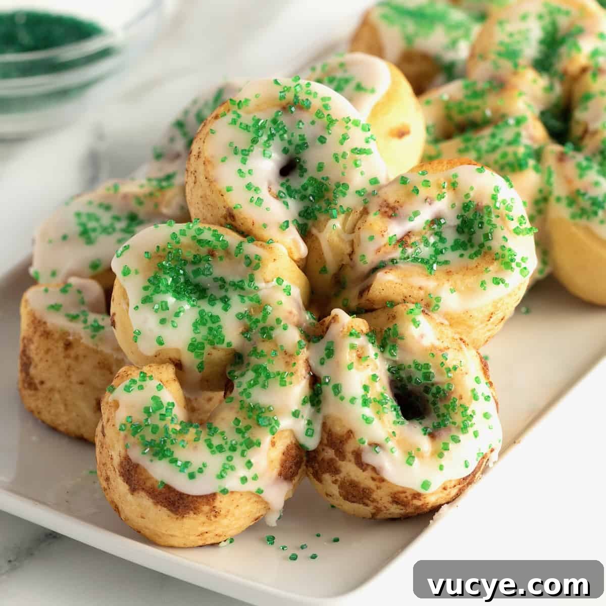 St. Patrick's Day Cinnamon Rolls with Irish Cream Glaze 3 St. Patrick's Day Cinnamon Rolls by The BakerMama