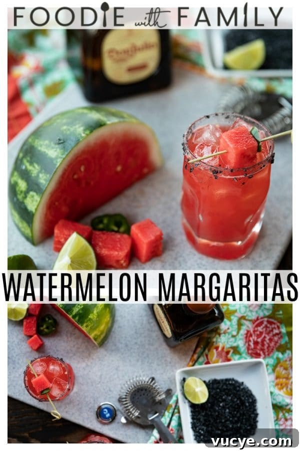 Pretty pink Watermelon Margaritas are refreshing, thirst quenching, lightly sweet cocktails for any time you need to cool down and chill out.