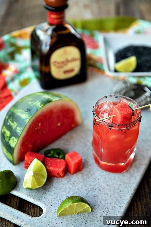 Pretty pink Watermelon Margaritas are refreshing, thirst quenching, lightly sweet cocktails for any time you need to cool down and chill out.