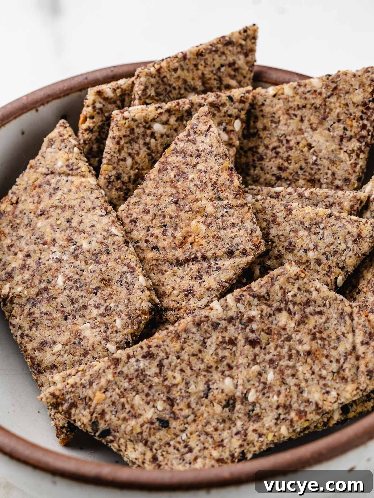 Grain free crackers in a bowl.