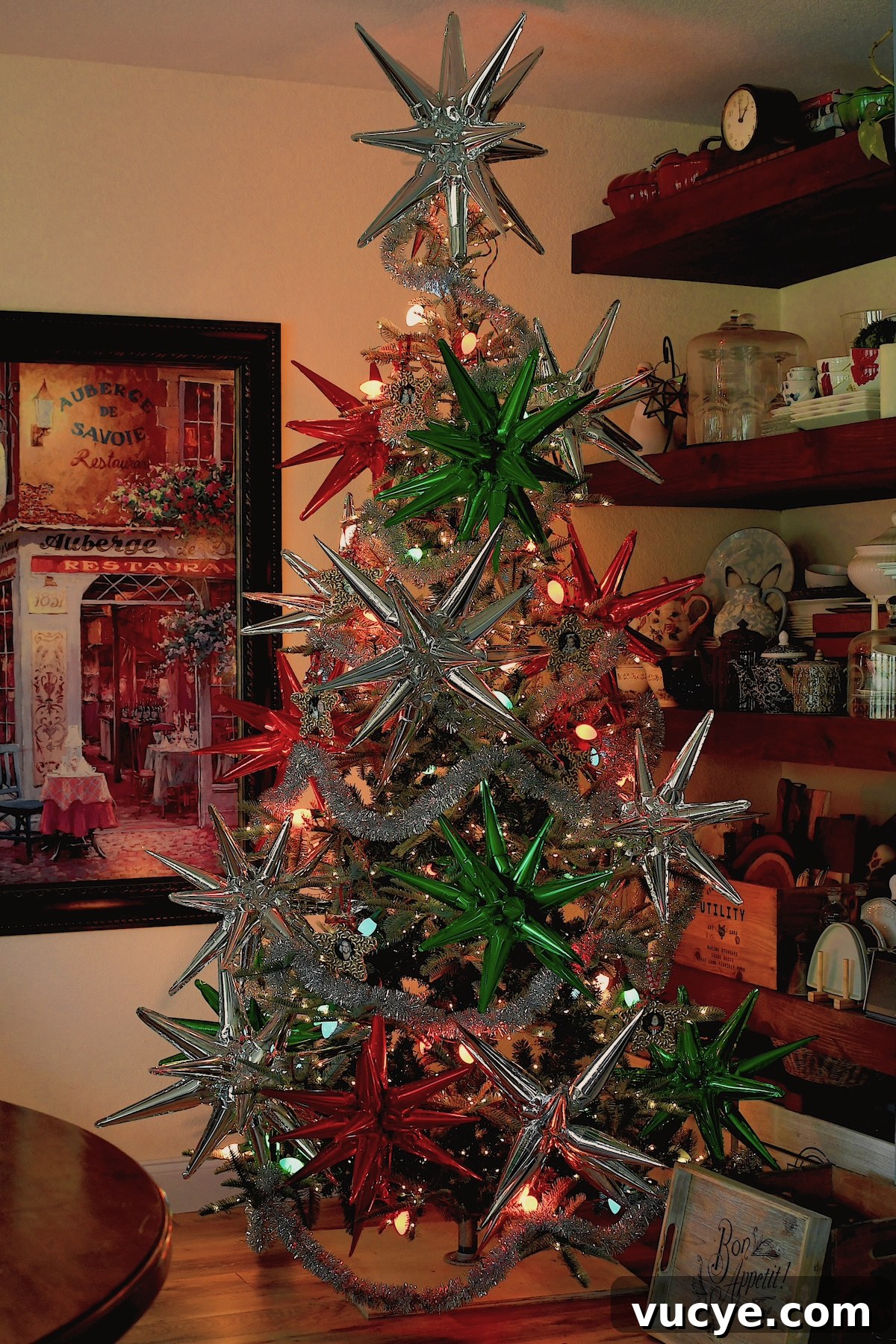 Handmade Pasta Christmas Ornaments: DIY Holiday Decorating Ideas 3 Finished tree, adorned with all of our Easy Pasta Christmas Ornaments.