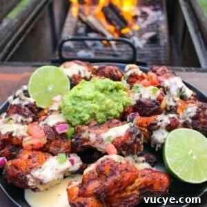 The Nacho Wings sitting on a serving plate.