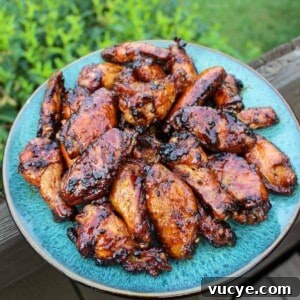 Maple Peach Sticky Wings on a serving platter