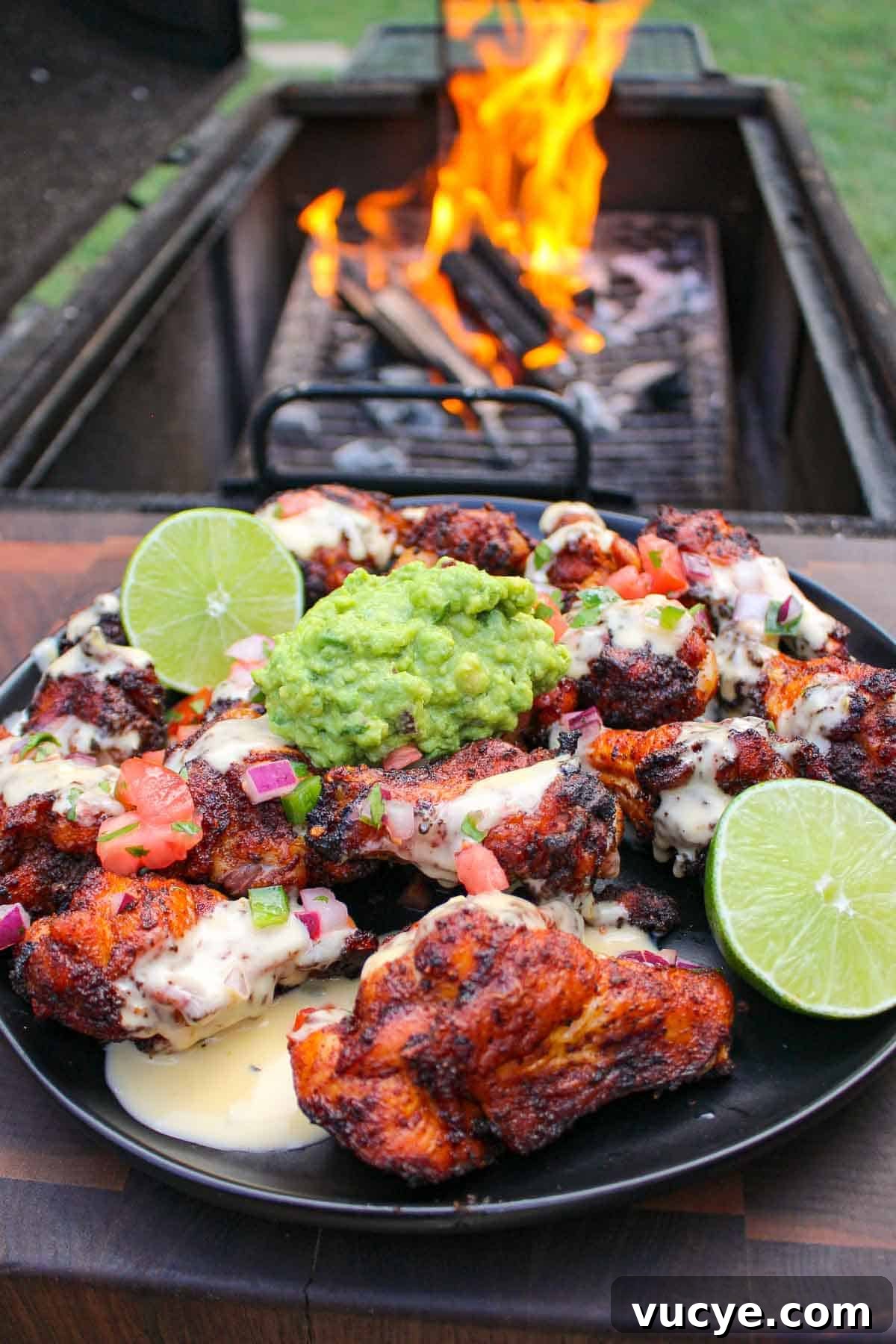 A plate of our nacho chicken wings.