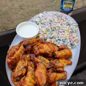 Smoked Citrus Chile Chicken Wings with Black Bean Corn Salsa