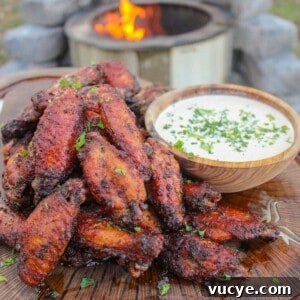 Nashville Hot Chicken Wings on a cutting board with Alabama White Sauce.