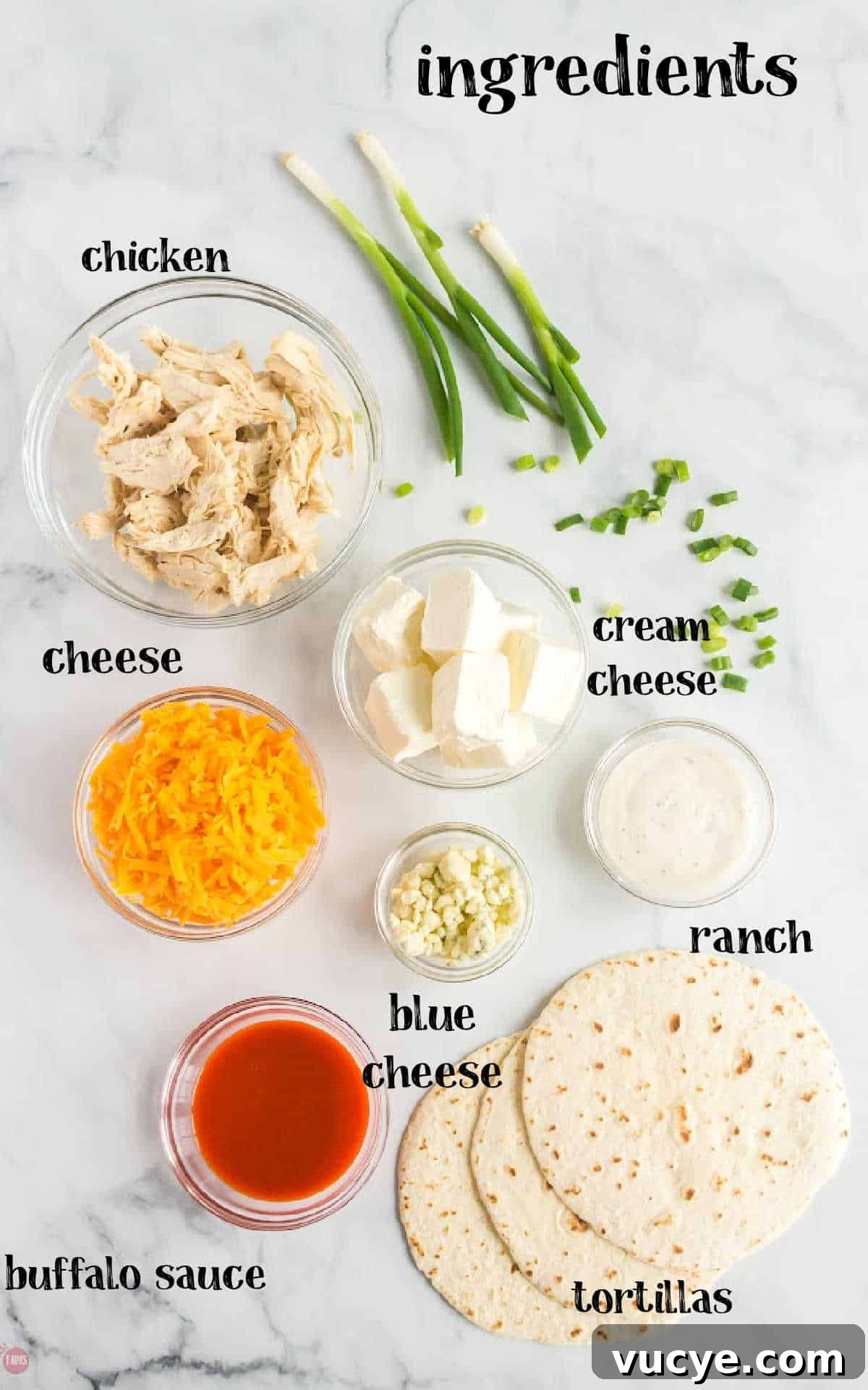 ingredients in individual bowls