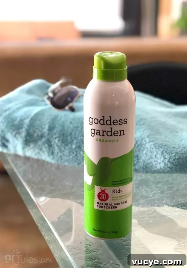Goddess Garden Organics Sunscreen Review: Safe, Gluten-Free Options 2 Goddess Garden towel and glasses | gfJules