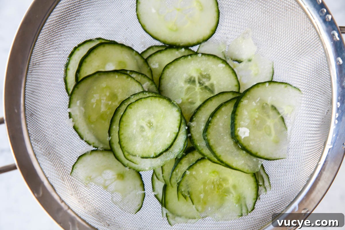 Sliced cucumber