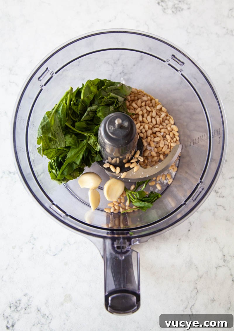 Spreading pesto