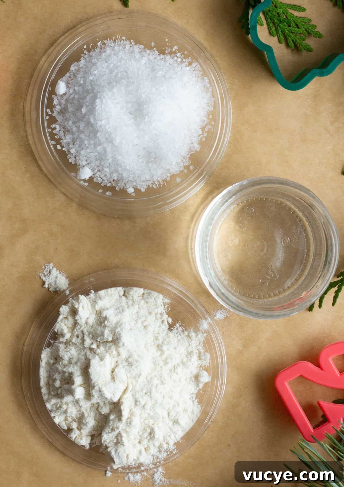 ingredients to make salt dough