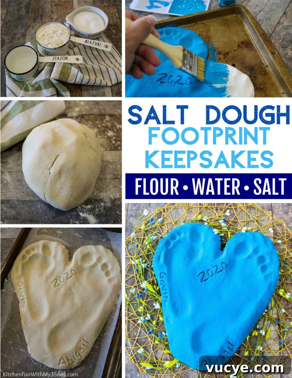 Salt Dough Footprint Keepsake pin