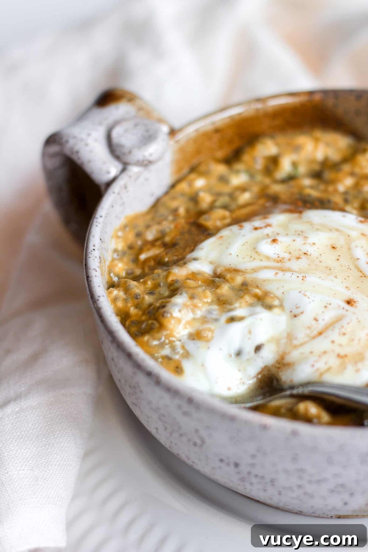 Gluten-Free Pumpkin Overnight Oats Healthy Pumpkin Spice Overnight Oatmeal with Greek Yogurt and Honey