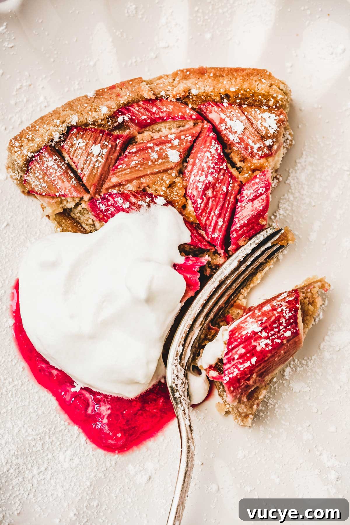 rhubarb tart with creme fraiche