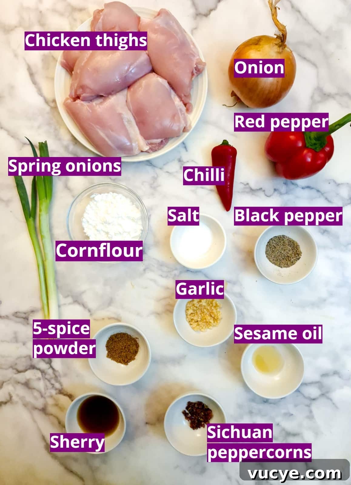Crispy Salt and Pepper Chicken Recipe for Dinner 4 Ingredients for salt and pepper chicken.