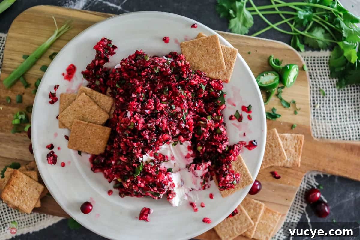 Creamy Cranberry and Cream Cheese Dip for Parties 2 plate of cream cheese cranberry dip