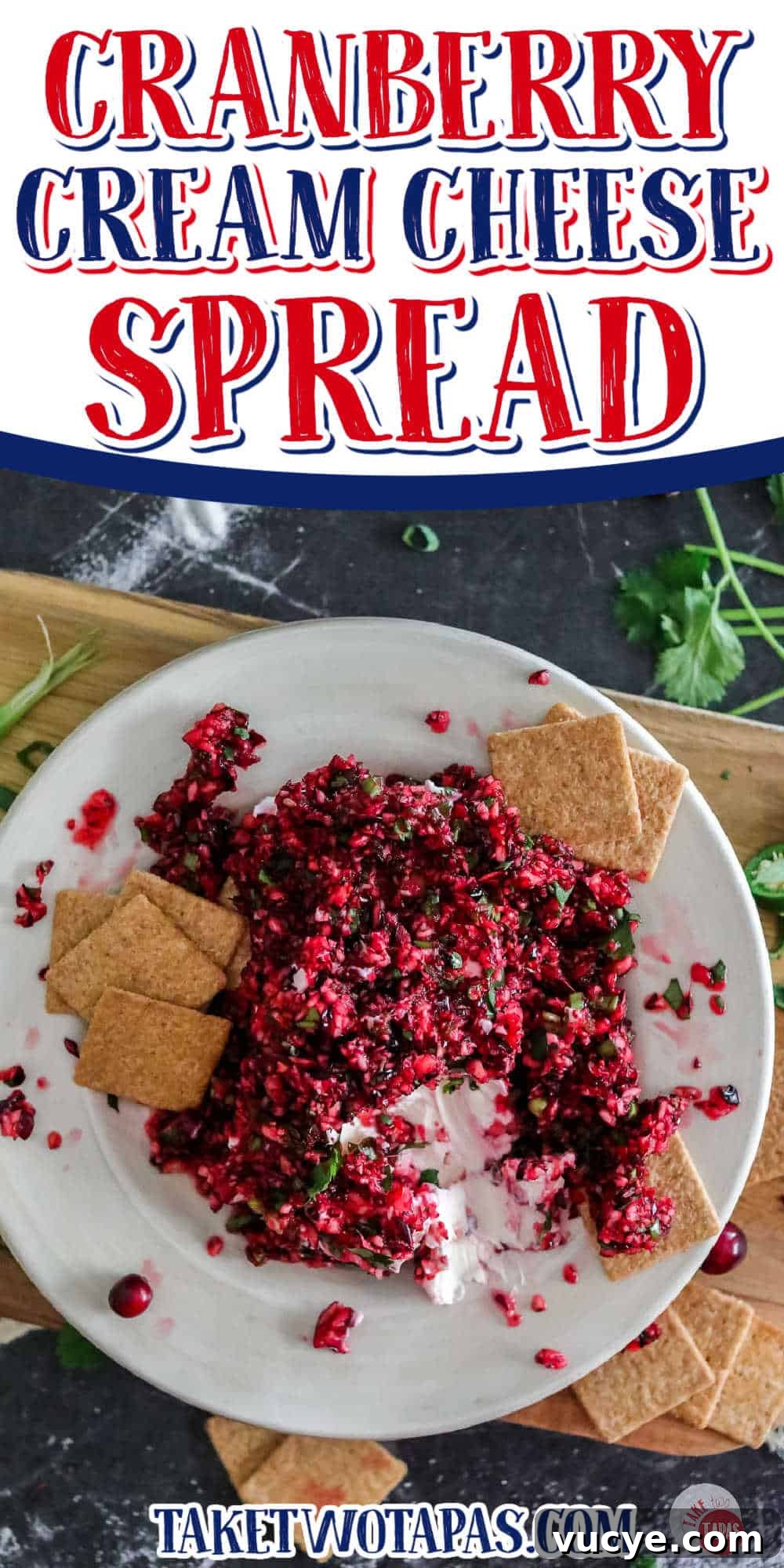 Creamy Cranberry and Cream Cheese Dip for Parties 12 cranberry cream cheese dip with text "spread"