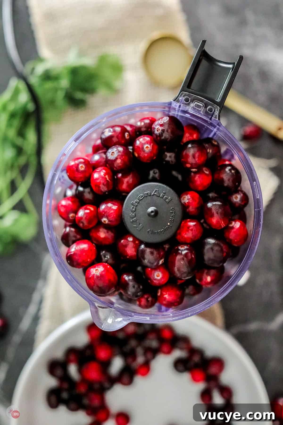 Creamy Cranberry and Cream Cheese Dip for Parties 4 cranberries in a processor