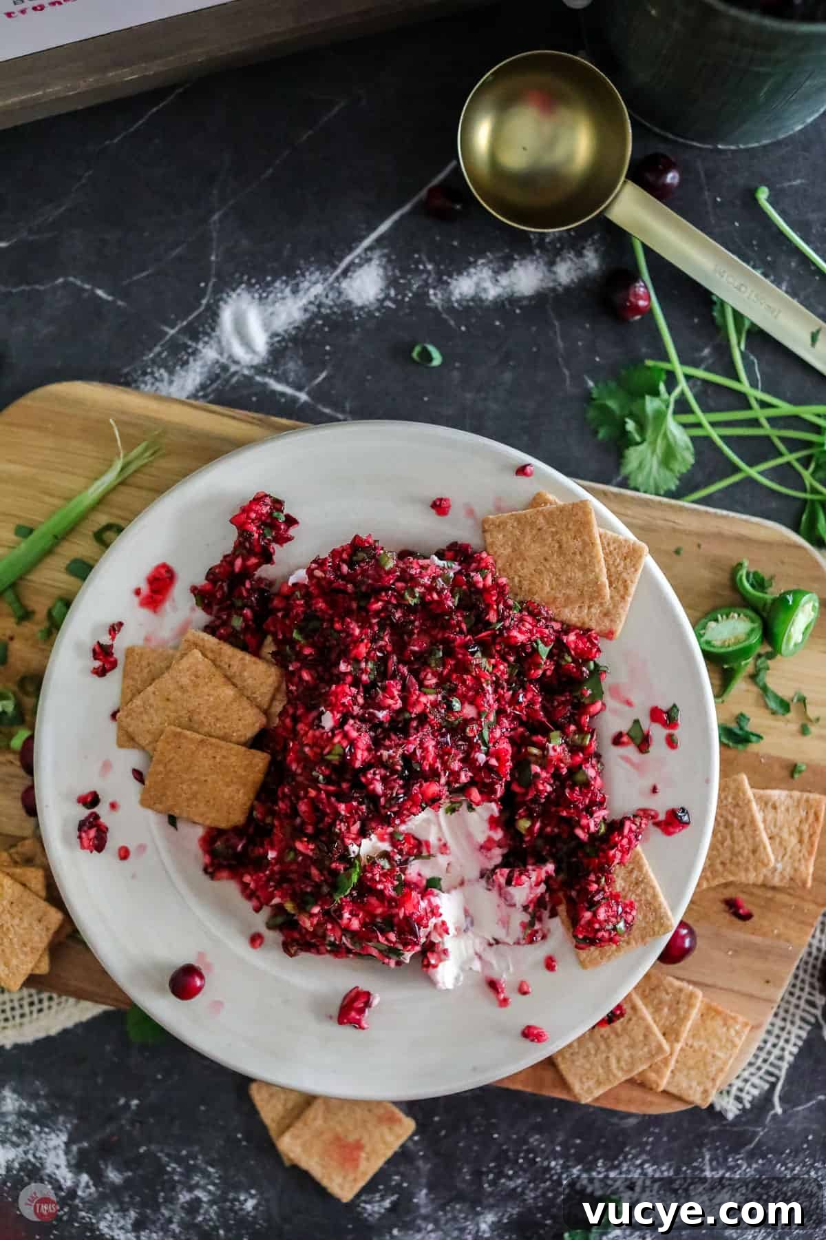 Creamy Cranberry and Cream Cheese Dip for Parties 9 cranberry salsa on cream cheese