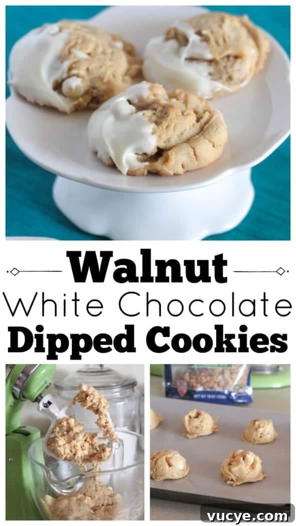 White Chocolate–Dipped Walnut Cookies Recipe 12 chocolate dipped cookies