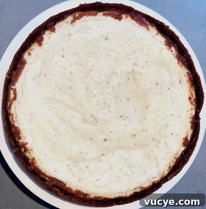 lavender cheesecake with honey almond crust baked in an Instant Pot.