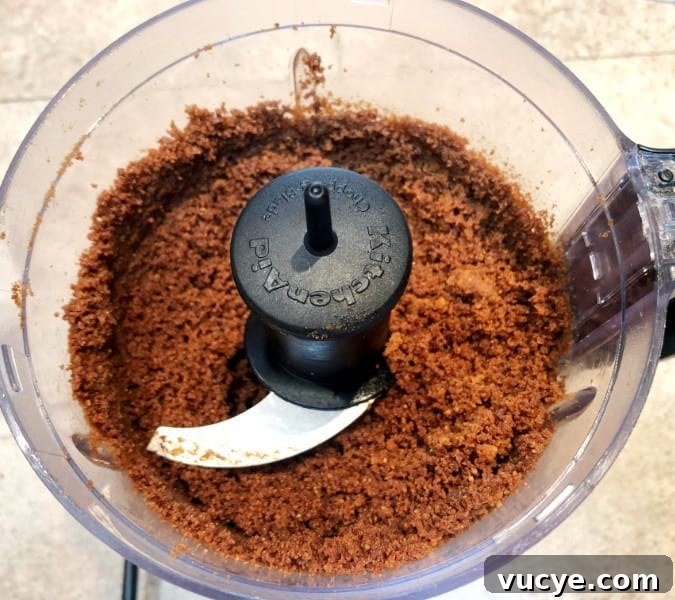 honey almond crust in food processor.