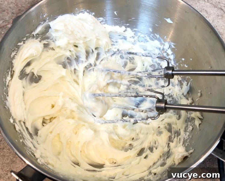 cheesecake filling with a hand mixer.