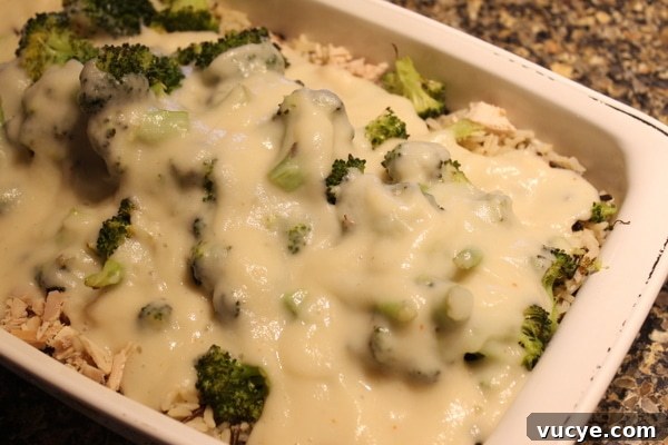 Sauce added to casserole