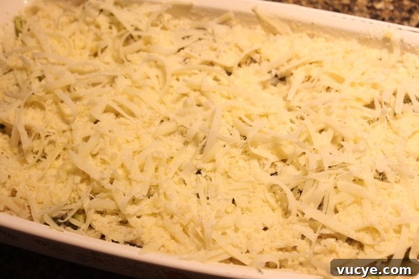Topped casserole before baking