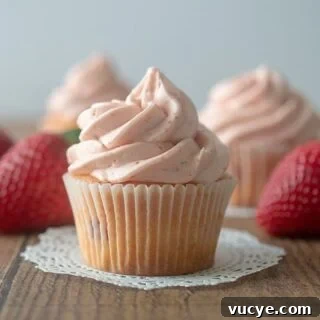 Fresh Strawberry Cupcakes with Strawberry Buttercream