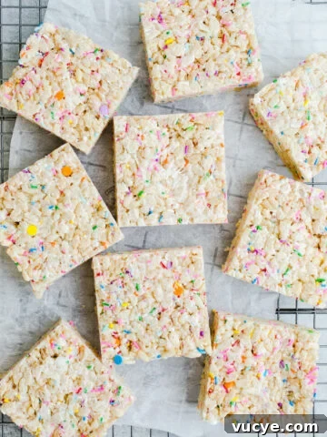 batch of cake batter rice krispie treats