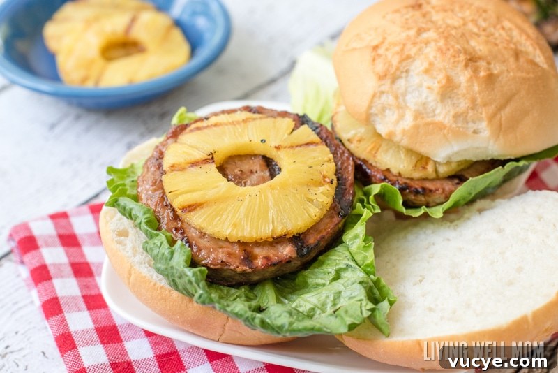 Hawaiian Teriyaki Turkey Burgers with Pineapple Glaze 11 Here's a tasty twist on a classic grilled burger - Hawaiian Teriyaki Turkey Burgers! These delicious burgers are very quick and simple to make and a favorite with the whole family, including kids! Get the easy recipe here and pop them on the grill today!
