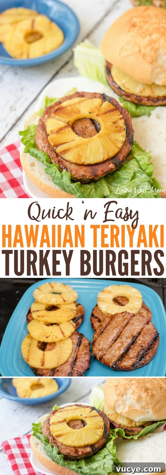 Hawaiian Teriyaki Turkey Burgers with Pineapple Glaze 13 Hawaiian Teriyaki Turkey Burgers are gluten-free and a tasty twist on regular burgers. They’re quick and easy to make and kids love this grilling recipe too!