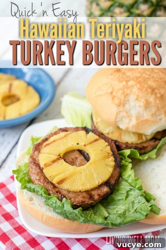 Hawaiian Teriyaki Turkey Burgers with Pineapple Glaze 3 Here's a tasty twist on a classic grilled burger - Hawaiian Teriyaki Turkey Burgers! These delicious burgers are very quick and simple to make and a favorite with the whole family, including kids! Get the easy recipe here and pop them on the grill today!