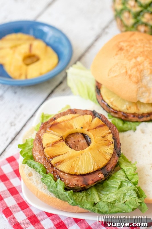 Hawaiian Teriyaki Turkey Burgers with Pineapple Glaze 6 Here's a tasty twist on a classic grilled burger - Hawaiian Teriyaki Turkey Burgers! These delicious burgers are very quick and simple to make and a favorite with the whole family, including kids! Get the easy recipe here and pop them on the grill today!