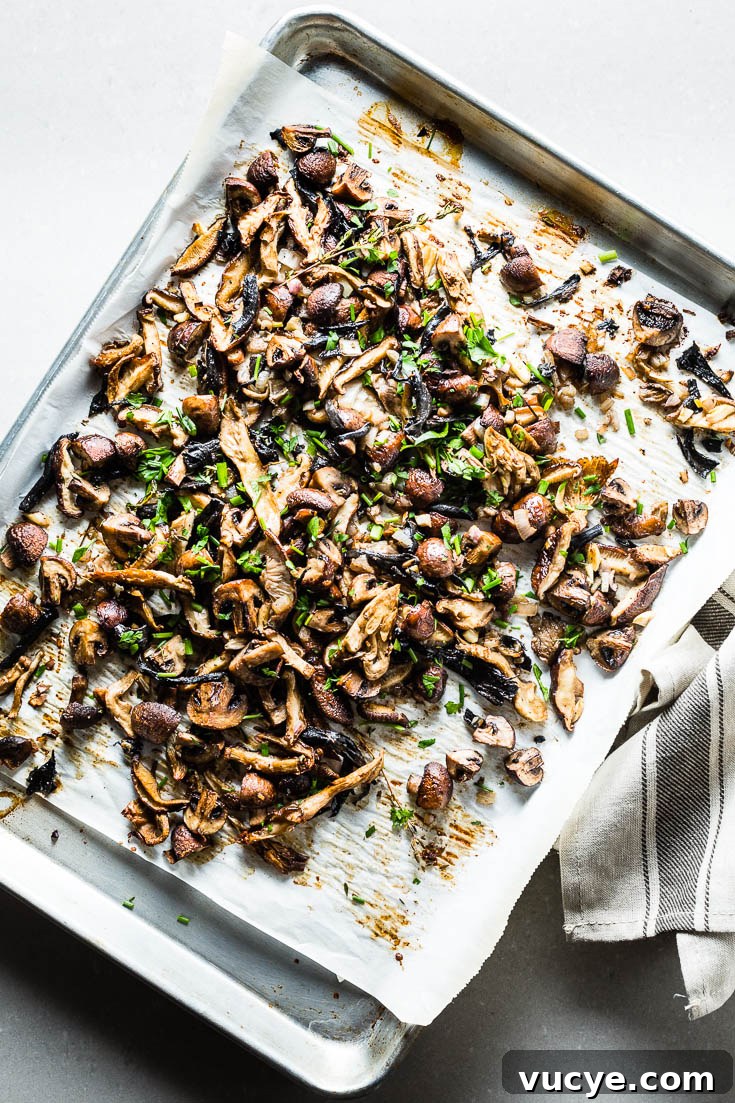 roasted mushrooms overhead